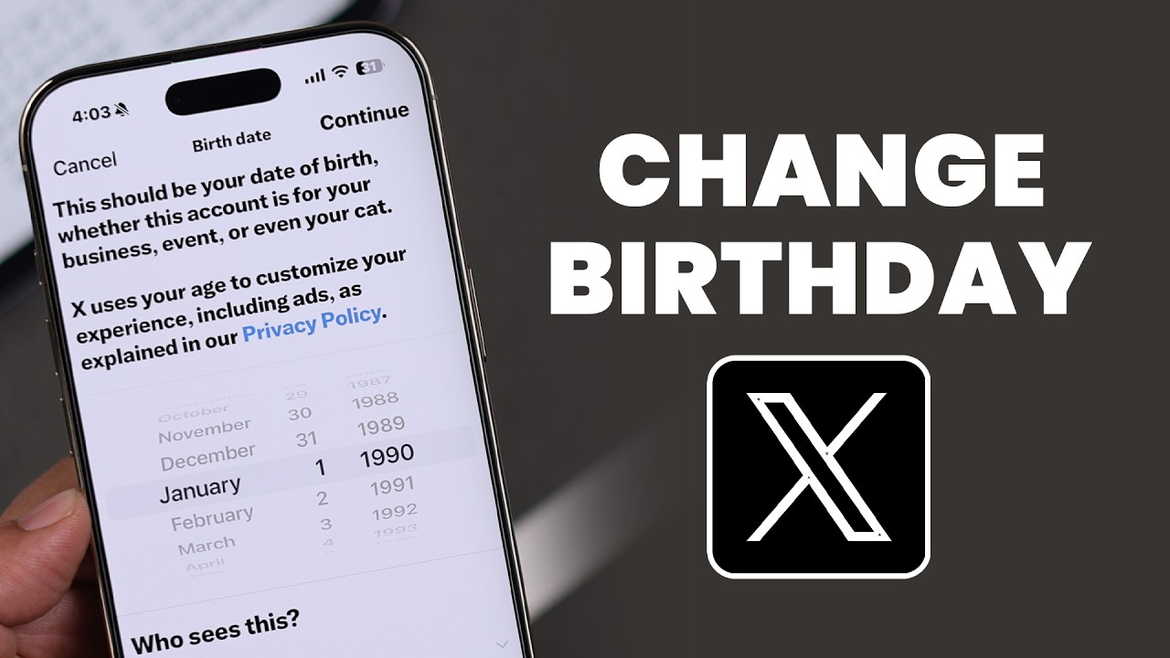 How to Change Birthday Date on X Twitter! [2026]