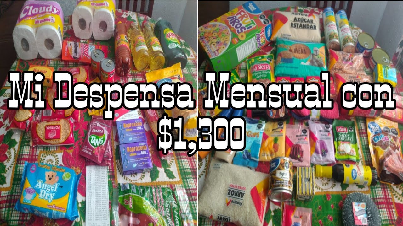 Despensa Mensual con $1,300 pesos #corderitomiriam #despensasemanal