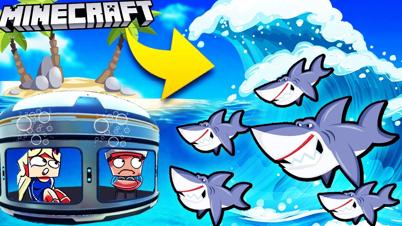 🌊 PODWODNA BAZA VS TSUNAMI REKIN&Oacute;W - MINECRAFT TSUNAMI CHALLENGE | Vito VS Bella