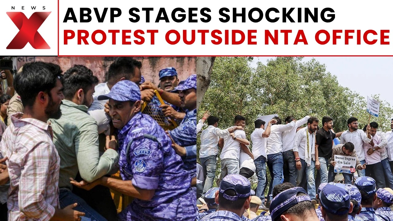 NEET Paper Leak Row: ABVP Protest Turns Violent Outside National Testing Agency Office | NewsX