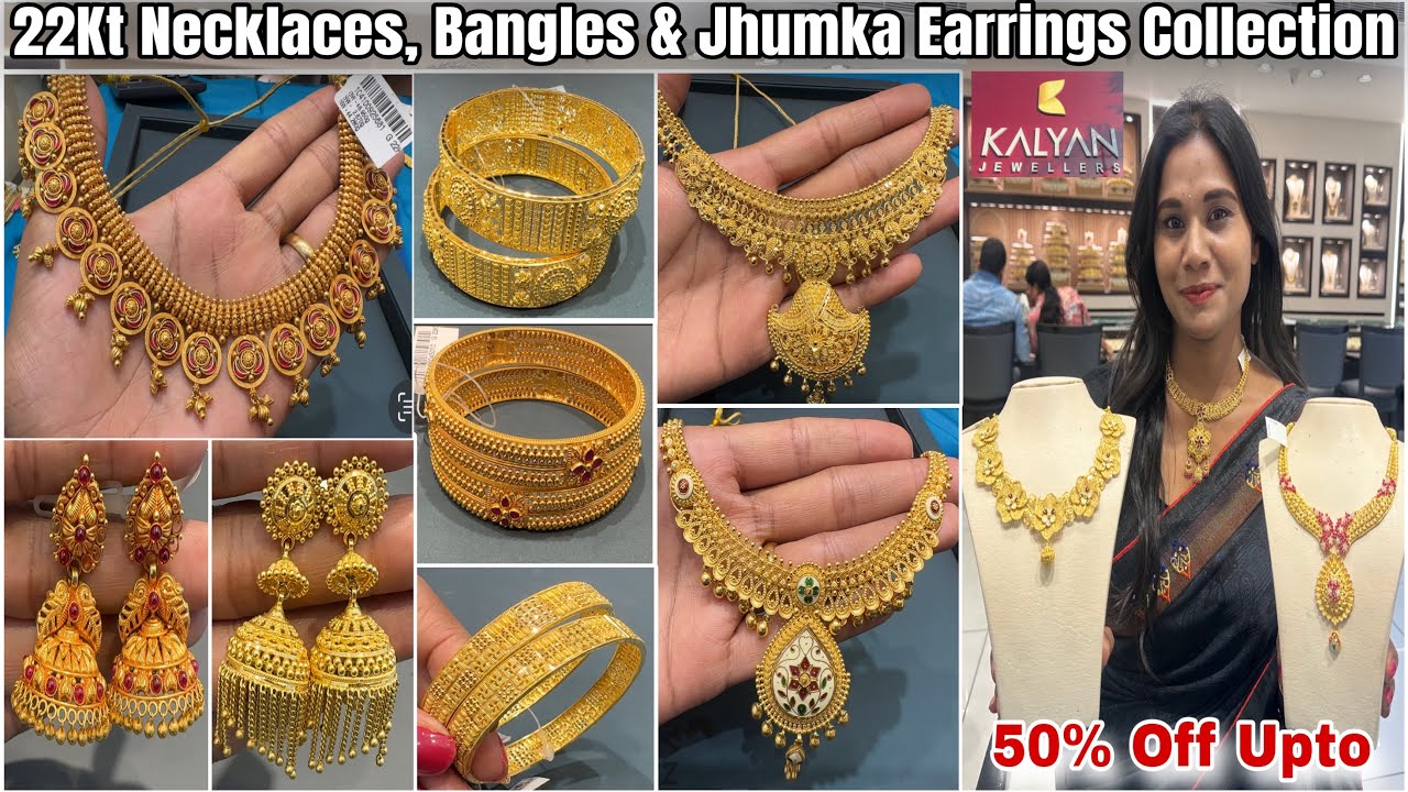 Only 2Gm Starts😍Gold Necklace, Bangles & Jhumka 50% OFF✨Kalyan Jewellers Gold Necklace Designs Price