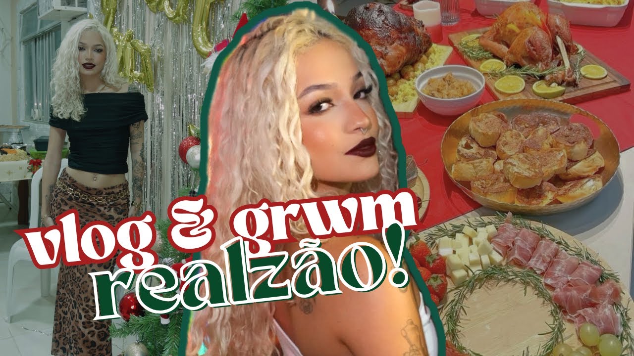 VLOG E GRWM de natal! (REALZ&Atilde;O) 🎄🤍 tretas, muito presente e arrume se comigo!