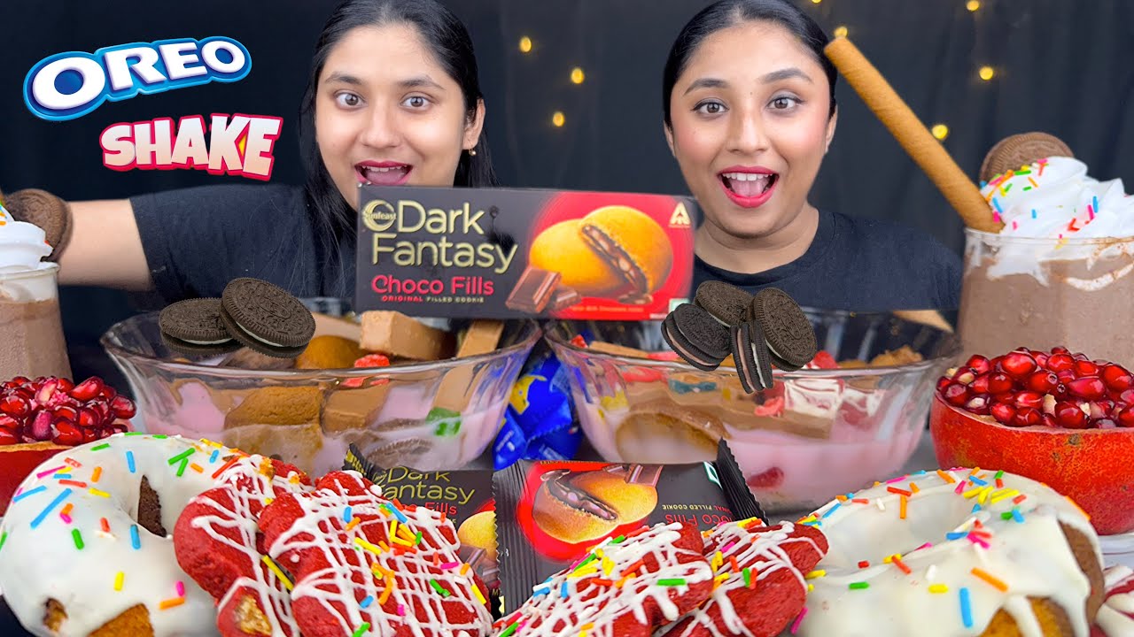 Oreo Shake with Lots of Cookies 🍪,Donut 🍩and Chocolate 🍫 Challenge|Food Challenge