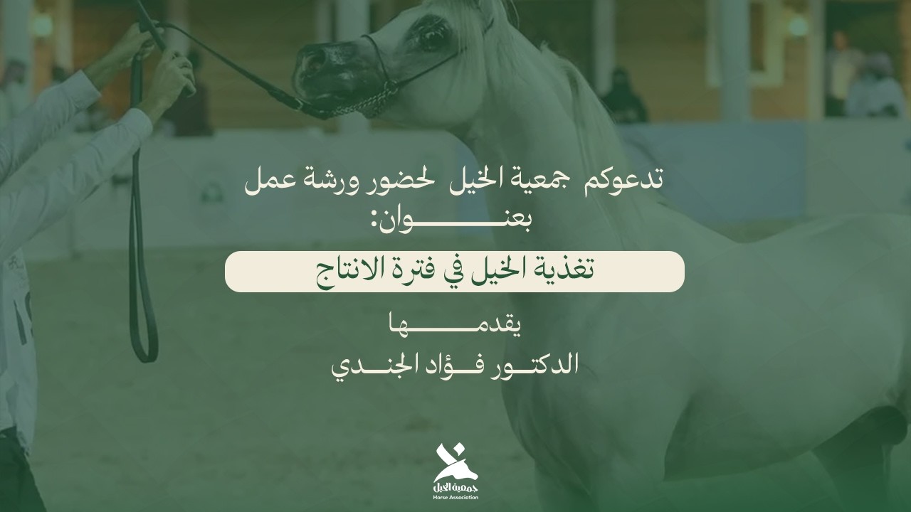 تغذية الخيل في فترة الانتاج - دورة تدريبية online | جمعية الخيل السعودية
