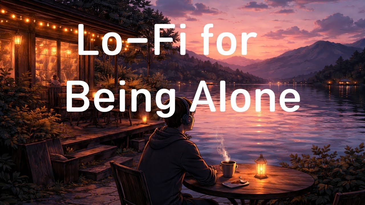 Alone at a Lakeside Café 🌅☕ | Dusk Lo-Fi Beats to Relax, Study & Unwind