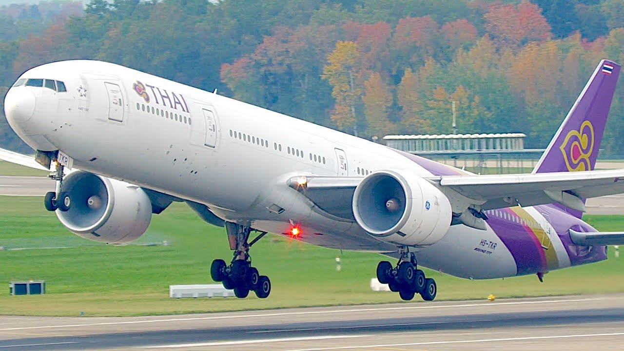 Heavy Aircraft Rush Hour at Zurich Airport ft. Boeing 777, Airbus A340, Airbus A350 & More! 4K