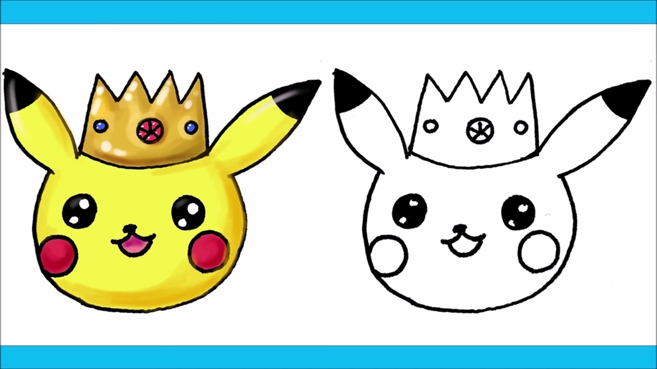 Wie zeichnet man einen süßen König Pikachu (Pokemon)?