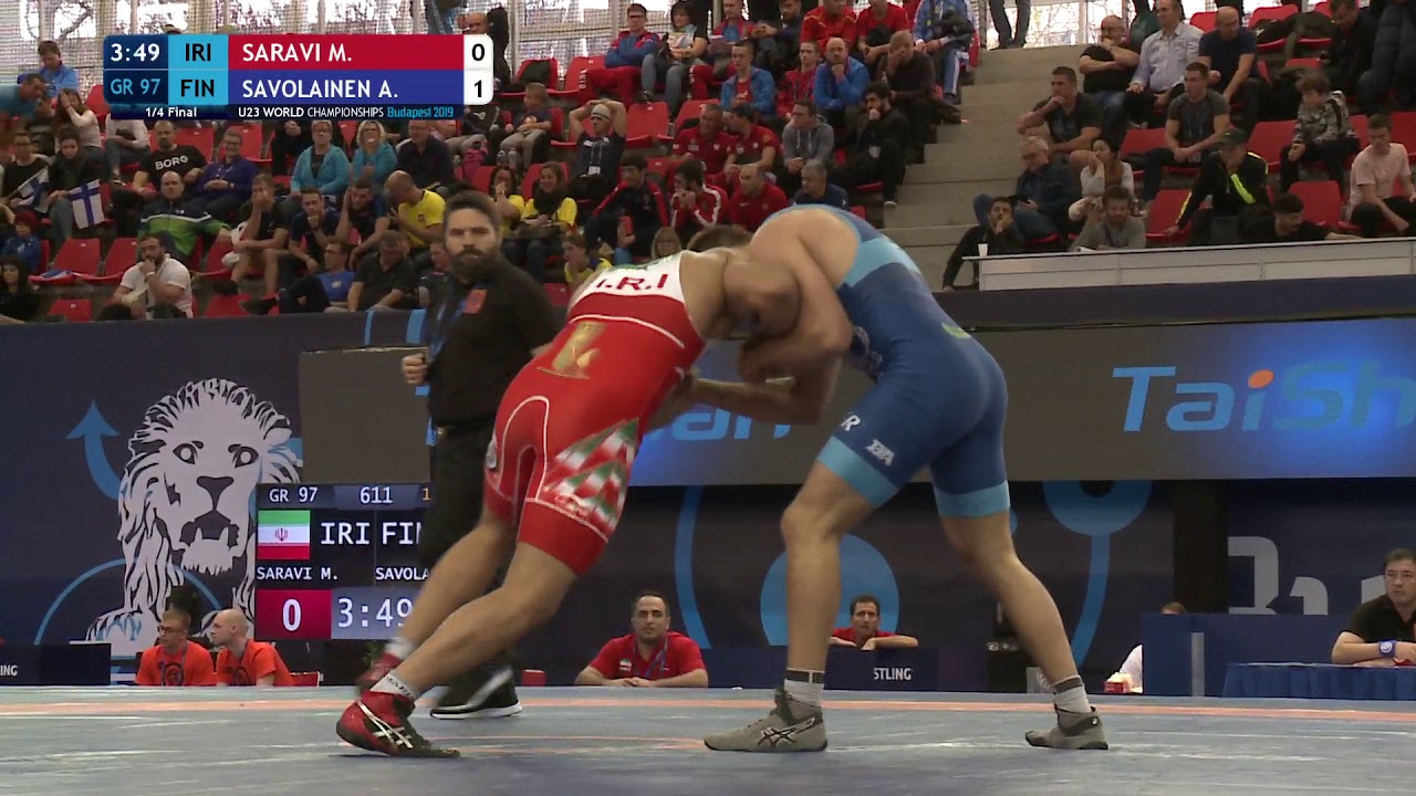 1/4 GR - 97 kg: M. SARAVI (IRI) v. A. SAVOLAINEN (FIN)