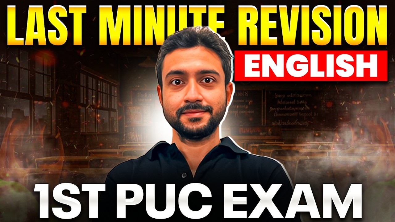 1st PUC English Last Minute Revision⚡| All Concepts & Imp Questions Covered |  Score 75+ Guaranteed!