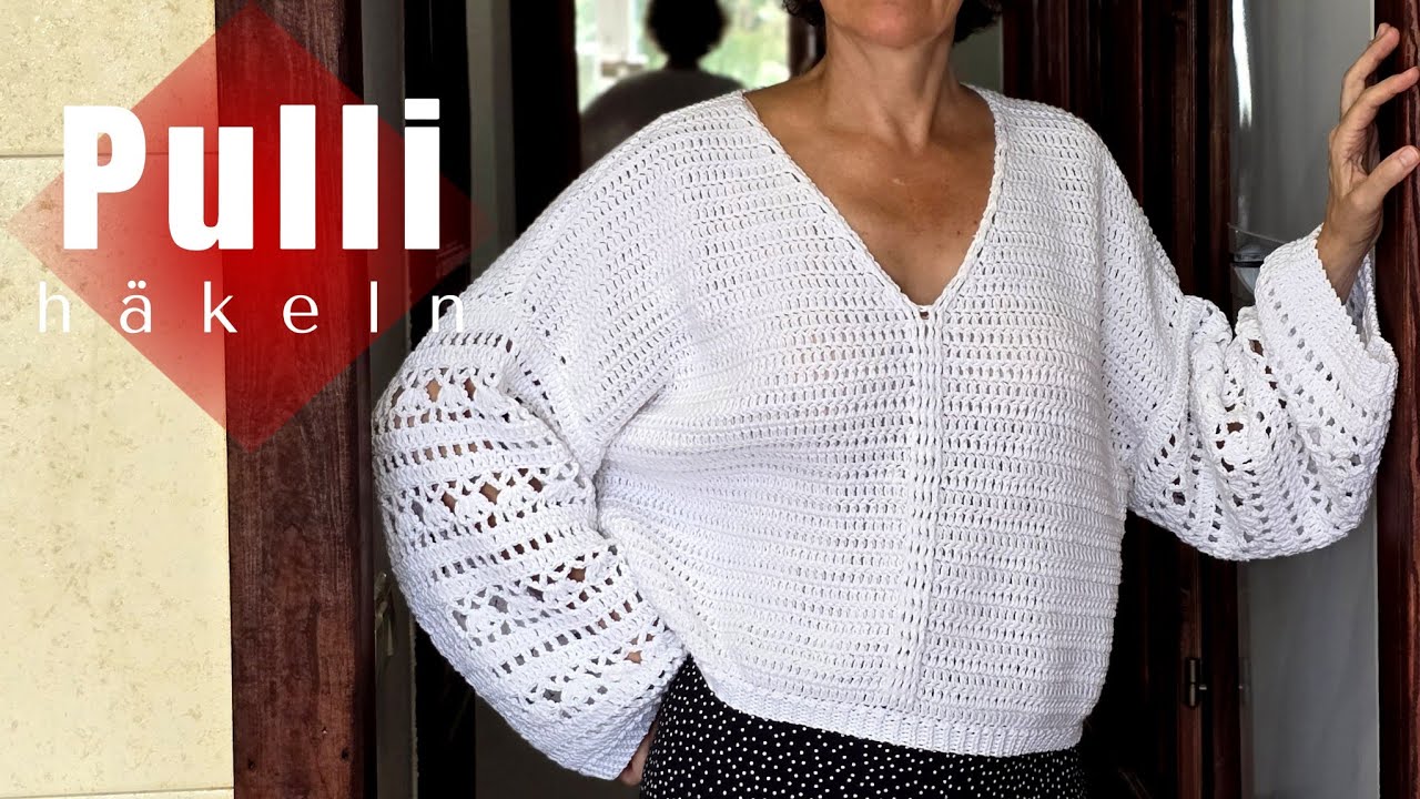 Traumhaften Pulli häkeln. Perfekt für kühle Sommertage.