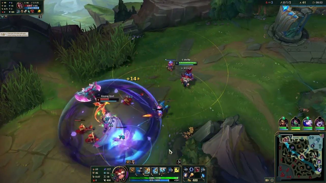 ONE CHAMP  HEMERDINGER  đi  top đối  đầu  với  darius, tóp b  thở  gấp