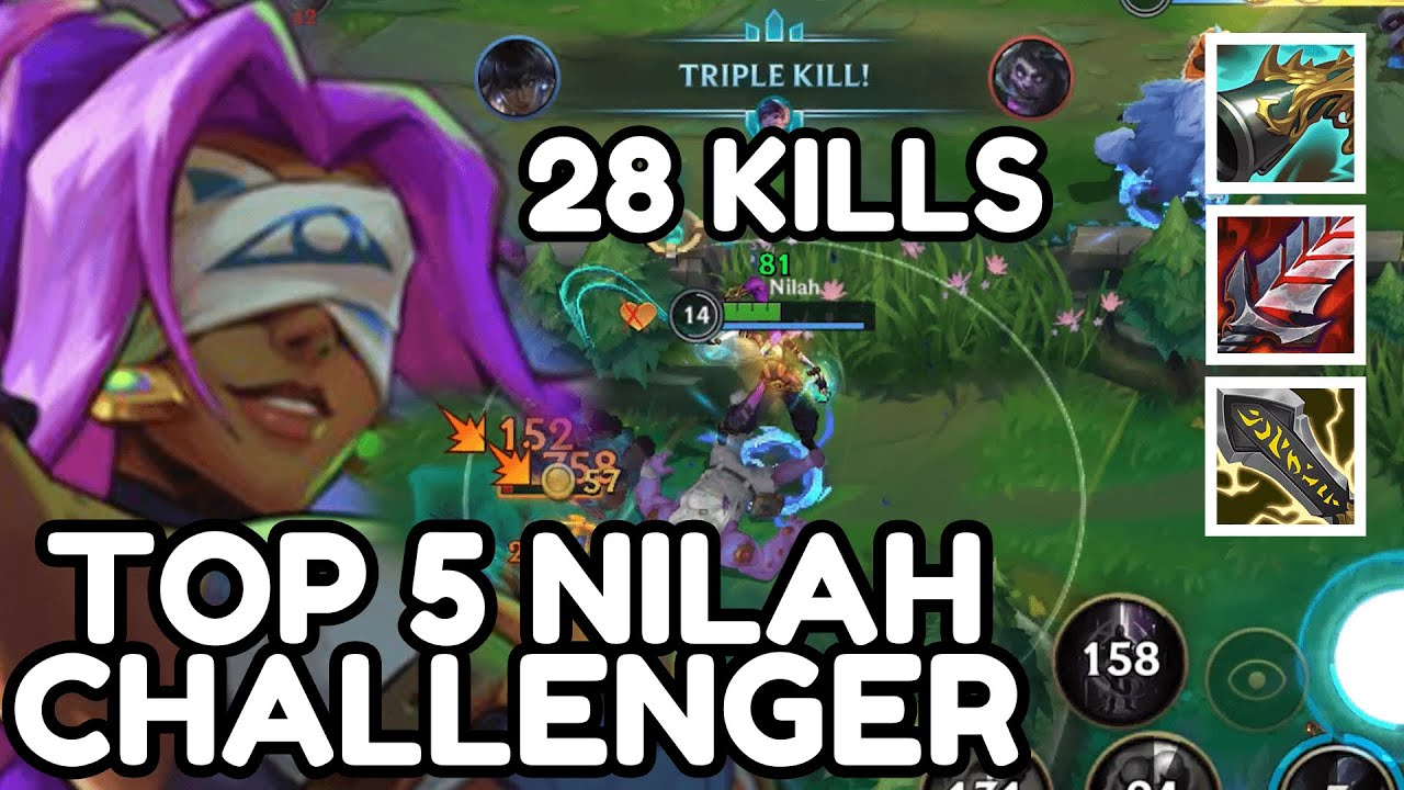 WILD RIFT | TOP 5 CHALLENGER NILAH WITH 28 KILLS TO CARRY THE GAME!