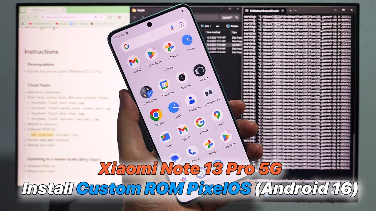 Xiaomi Note 13 Pro 5G &ndash; Install Custom ROM PixelOS (Android 16)