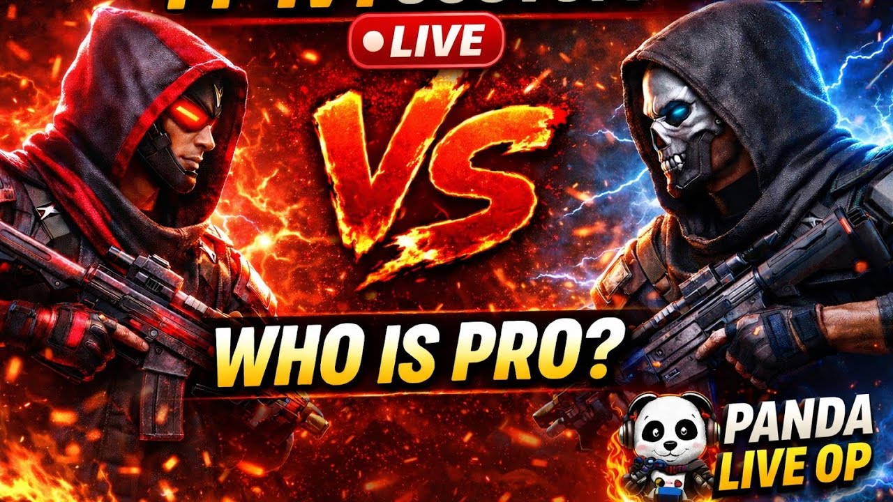 PANDA LIVE OP is live!🔴 ff-max 1v1 WHO IS PRO😅❤️