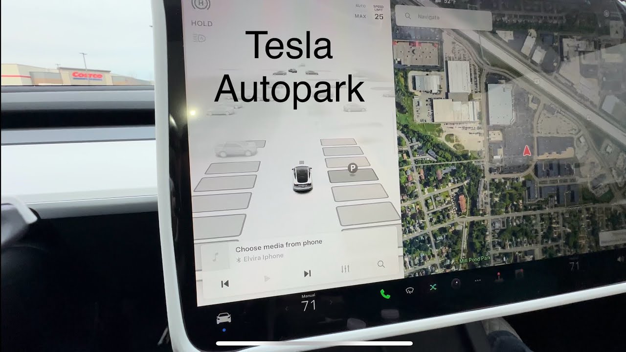 Tesla Autopark self parking 2024 Model Y trial HDR