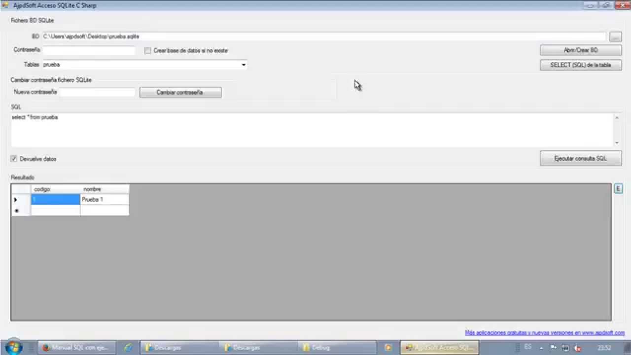 AjpdSoft Acceso SQLite | Freeware Open Source en C# C Sharp