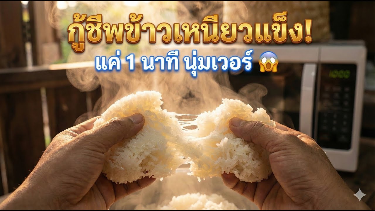 ข้าวเหนียวแข็งเป็นหิน? 😱 แก้ได้ใน 1 นาที! นุ่มเหมือนนึ่งใหม่ #เคล็ดลับคู่ครัว
