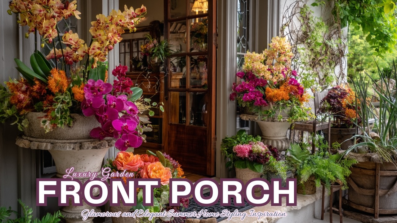 Luxury Garden Front Porch Decor Ideas 2025 | Glamorous and Elegant Summer Home Styling Inspiration