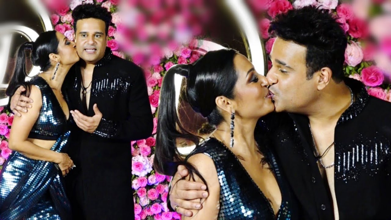 Krushna Abhishek Kiss Wife kashmera Shah At Arti Singh Sangeet Ceremony