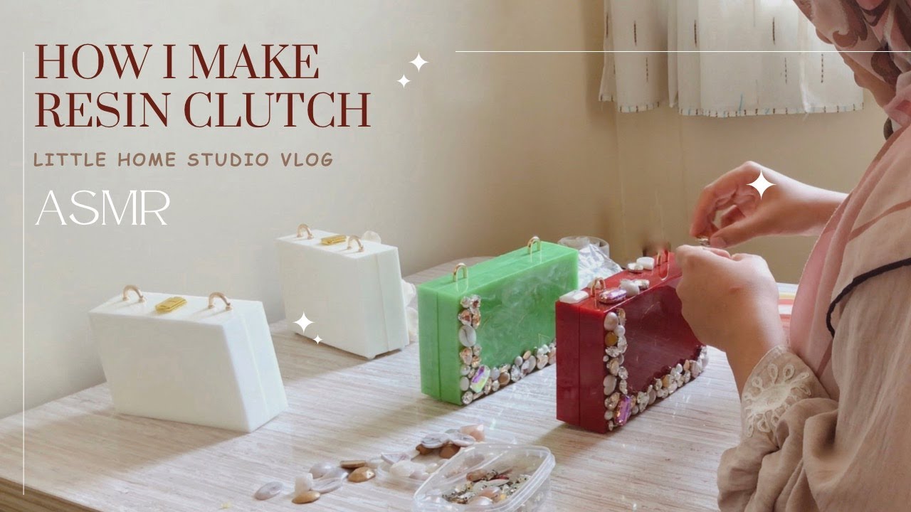 ASMR | How I make resin clutch | Resin studio vlog | relaxing process & no talking | 4k