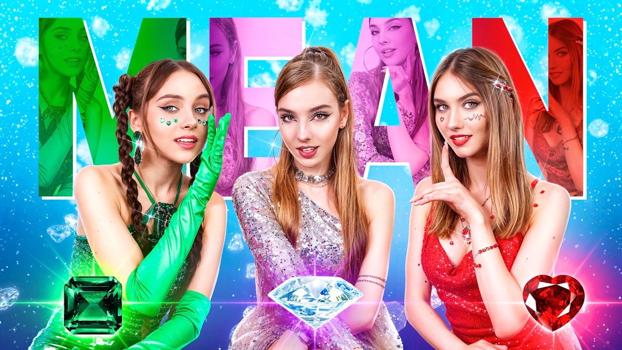 Изумруд, Рубин и Бриллиант Стали Mean Girls! Девушки Камни Против Подростков в Школе