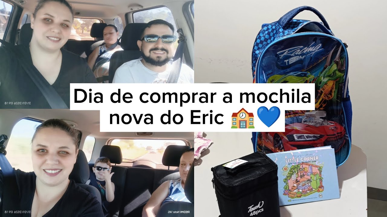 Dia de comprar a mochila nova do Erick 🏫💙