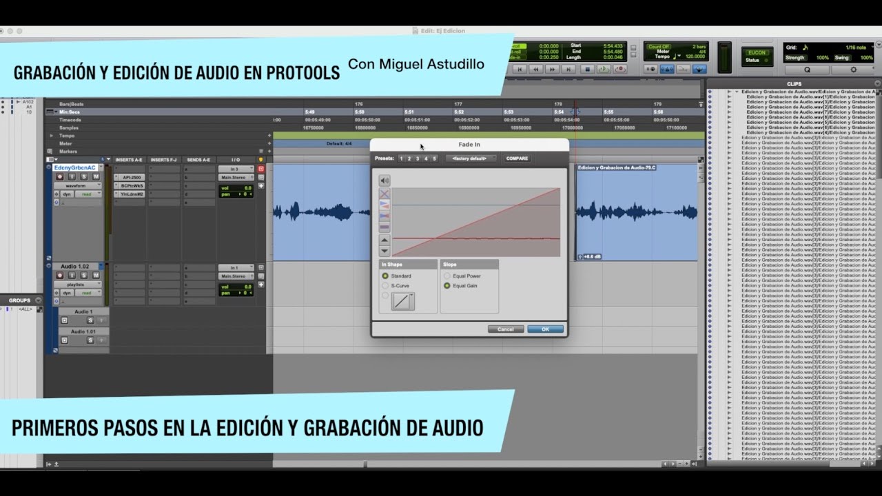 Primeros pasos en la Grabación y Edición de Audio En Protools
