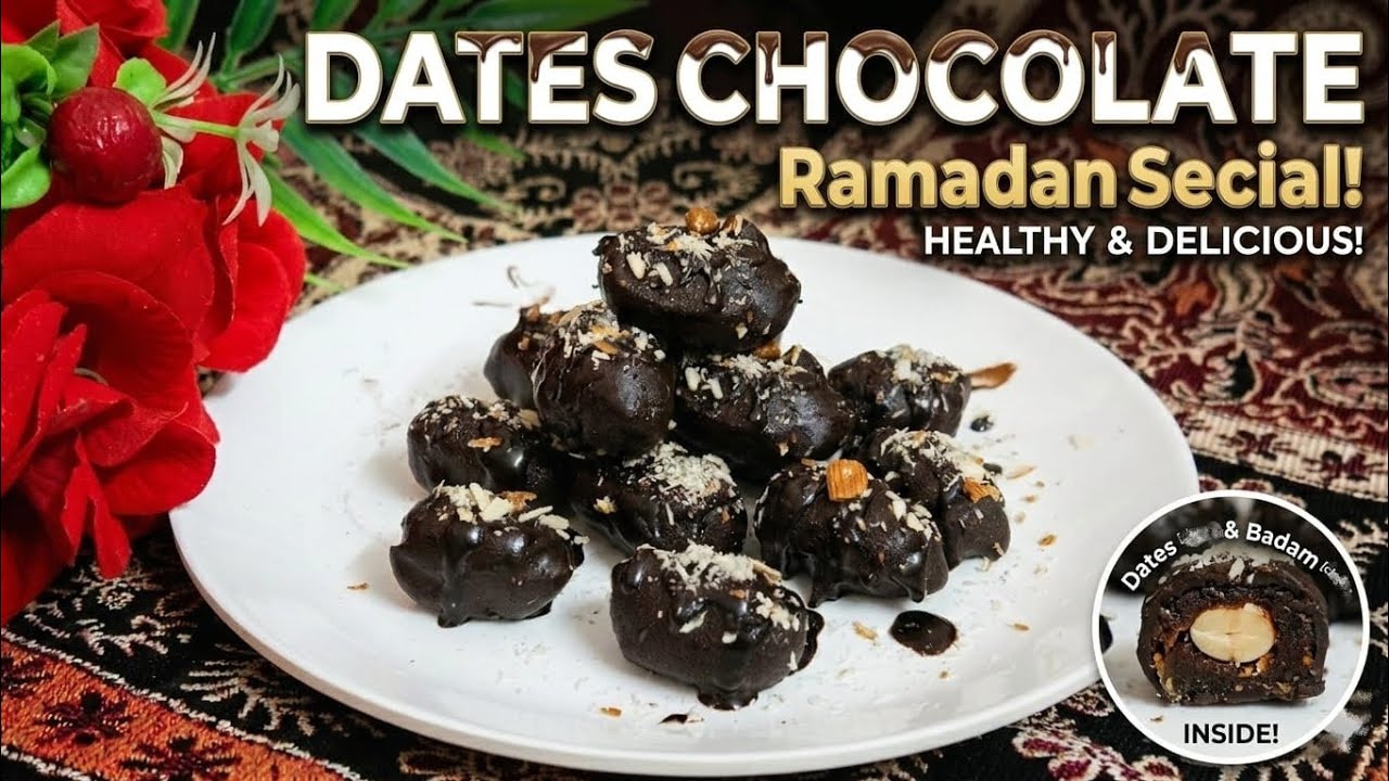 Dates chocolates Ramadan special healthy and delicious  #khajur chocolate#ramadan #food #cooking