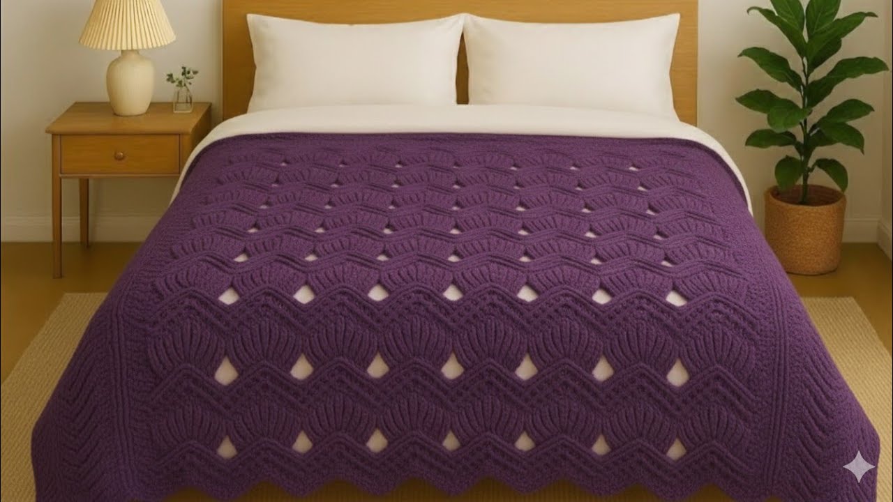 طريقة عمل بطانية كروشيه مميزة خطوة بخطوة | Crochet Blanket Tutorial#crochetblanket #handmade 