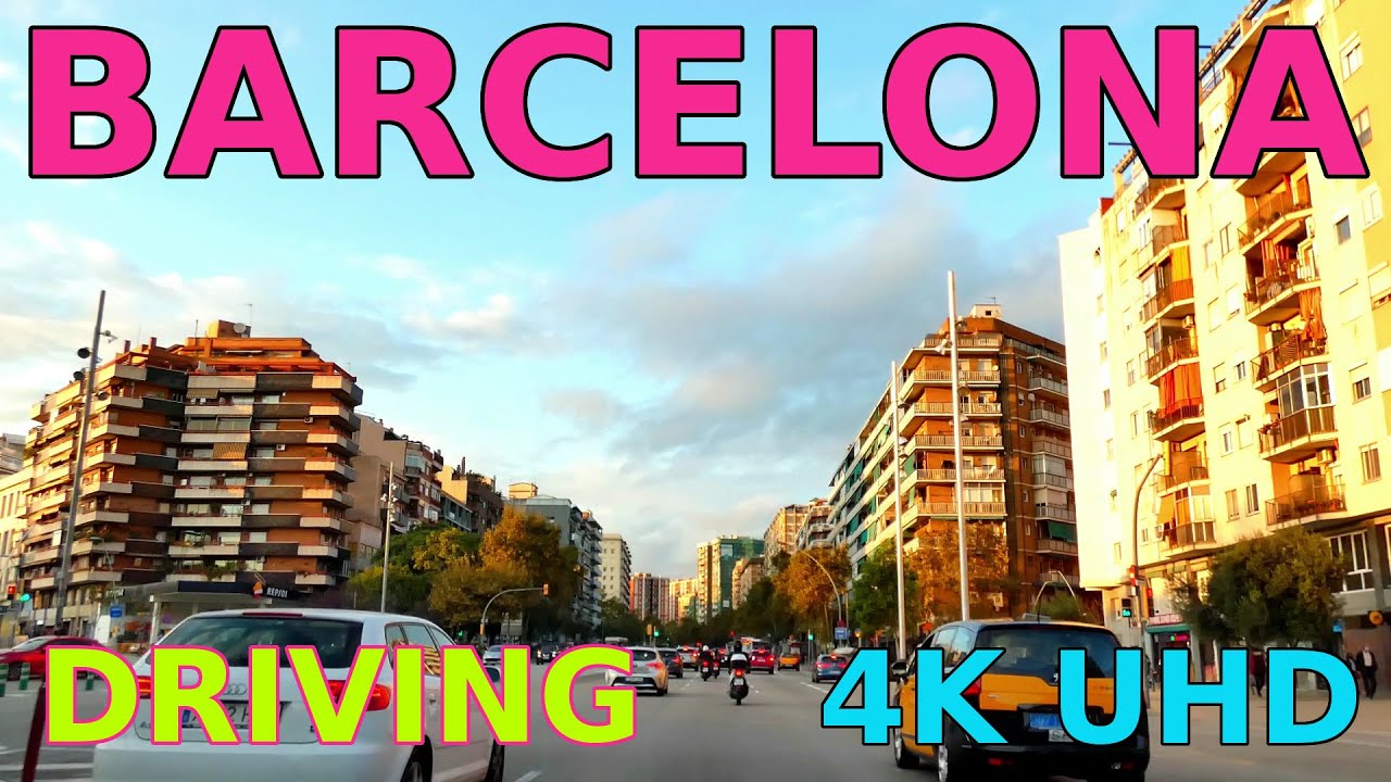 Drive in Barcelona 2020 @ 4K UHD avinguda Meridiana typical daily traffic
