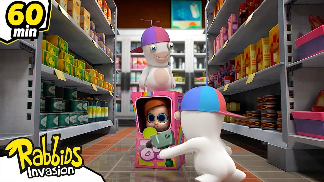 RABBIDS INVASION | 1H The Rabbids make a mess  | Cartoon For Kids