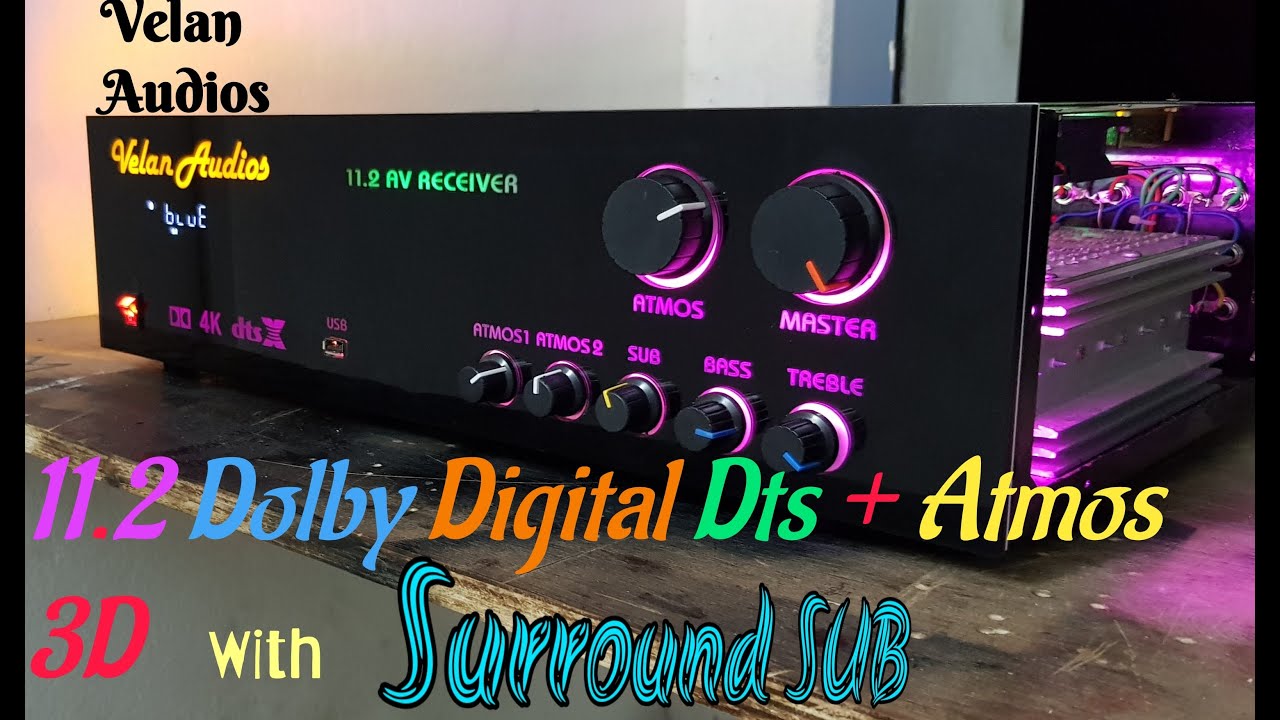 11.2 AV RECEIVER DOLBY DIGITAL DTS Surround + 3D ATMOS SURROUND SUBWOOFER