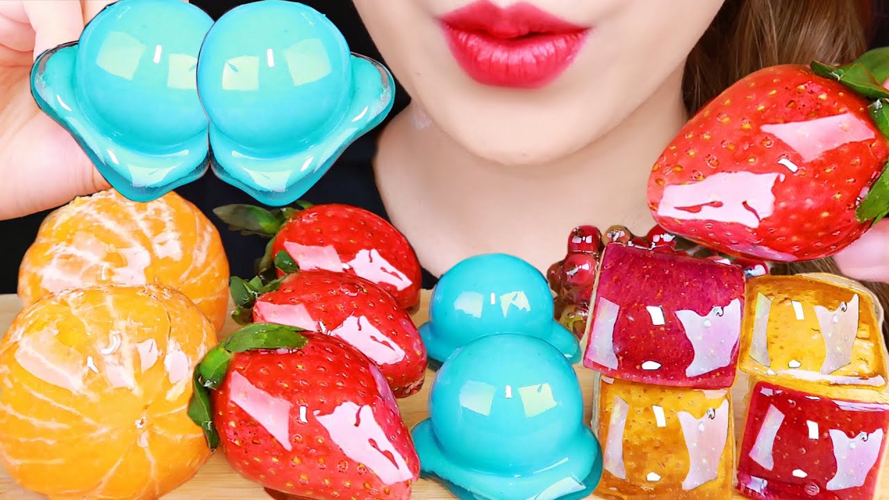 ASMR CANDIED FRUIT TANGHULU (EARTH GUMMY, FRUIT) 탕후루 먹방 EATING SOUNDS MUKBANG NO TALKING