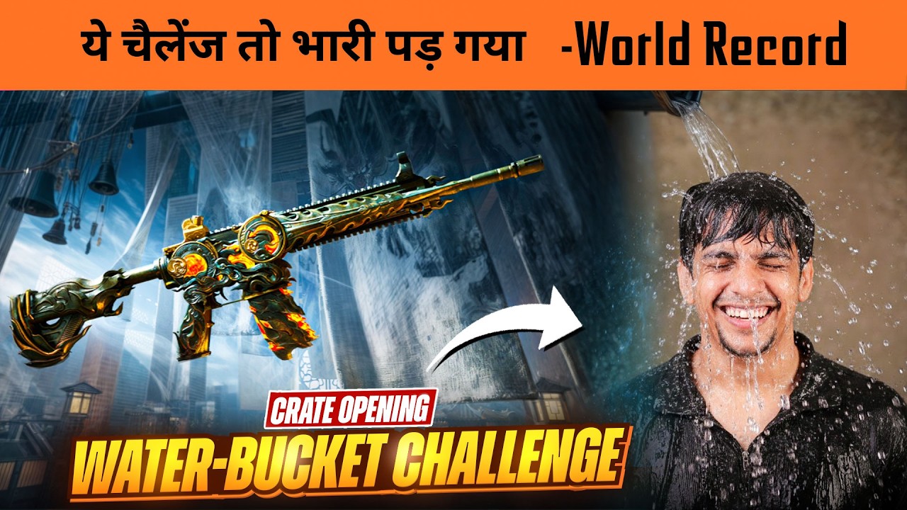 Crate Opening Water Bucket Challenge GONE WRONG 💦😱 | Spent 50,000 UC for NEW Lv8 M416 skin iN BGMI