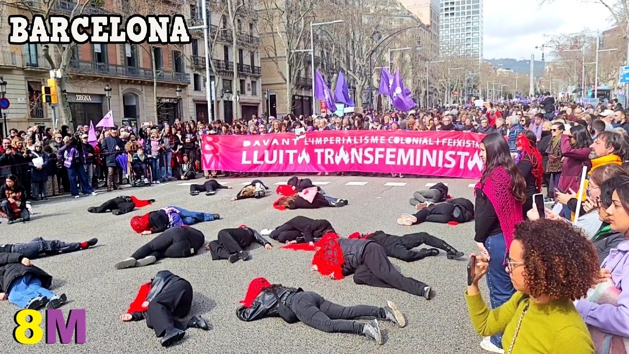 8M 💜 Feminist Demonstration in Barcelona 2026 🇪🇸