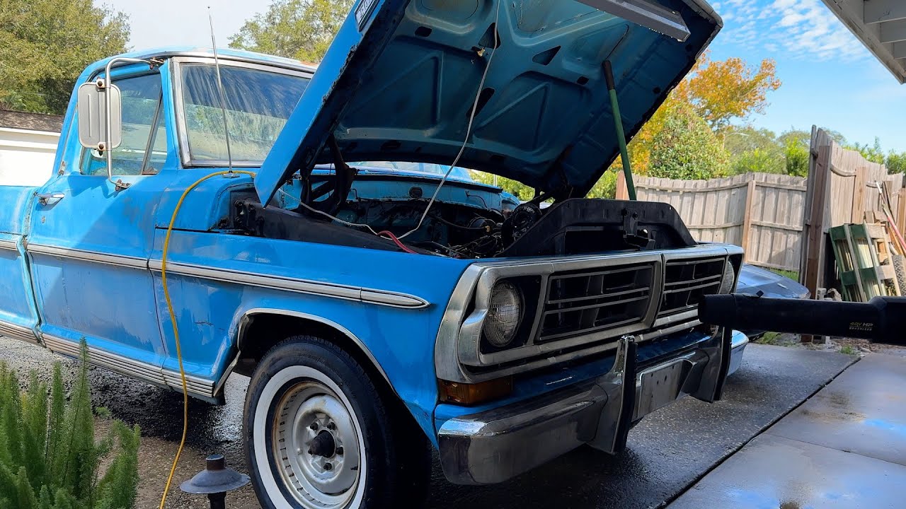 Pressure Washing The Engine | F100 V8 Truck
