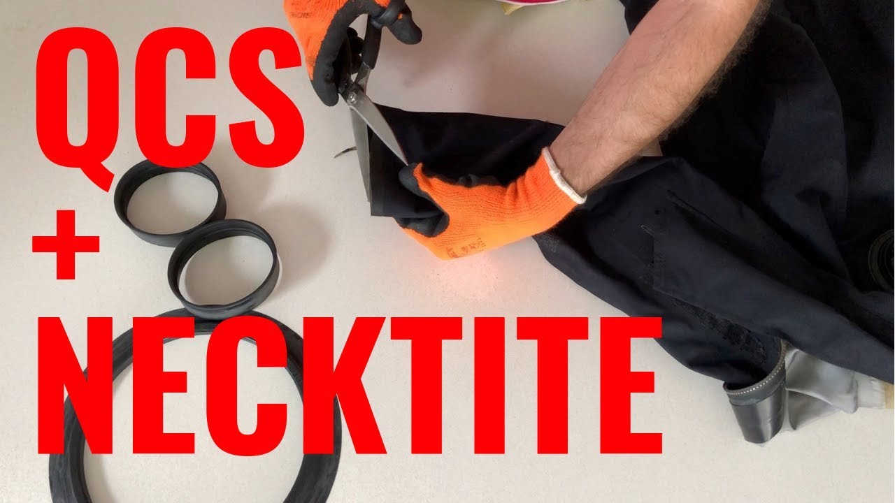 Installing SITECH QCS oval and Quick Neck to the drysuit