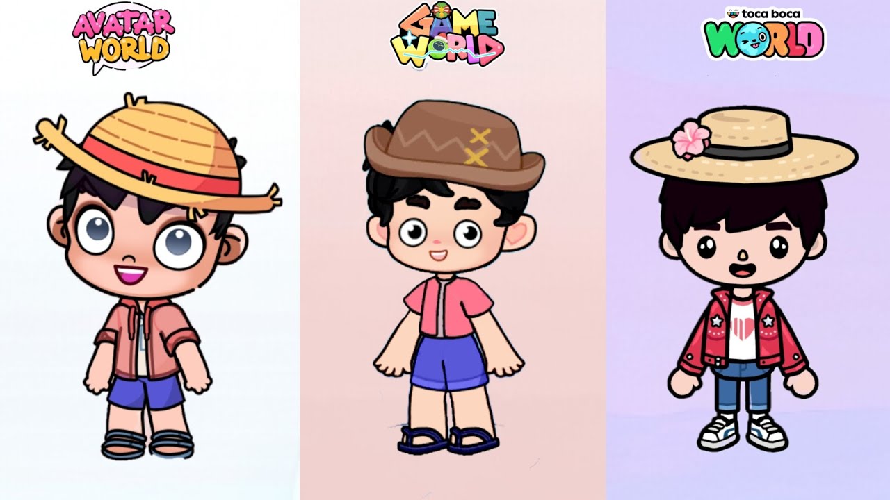 🤠Monkey D. Luffy Inspired Look In 4 Gameplay#pazu #avatarworld #gameworld #tocaboca