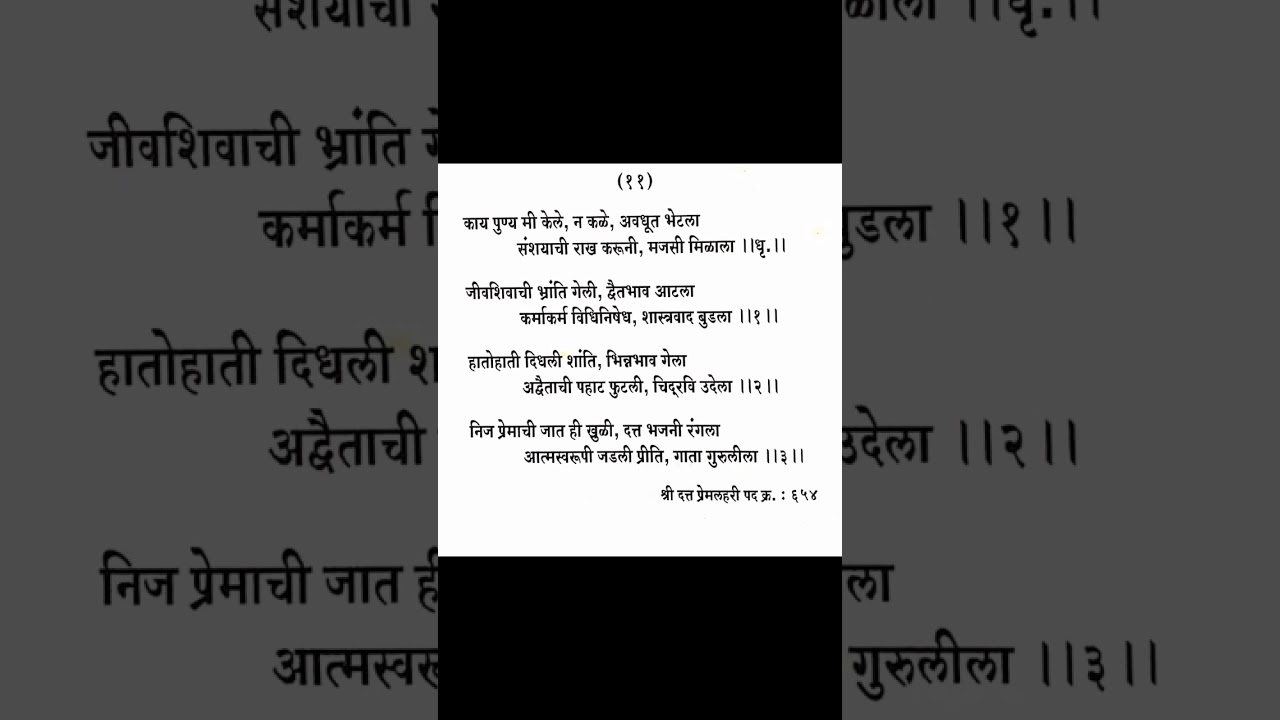 काय पुण्य मी केले न कळे अवधूत भेटला Kay Punya mi Kele
