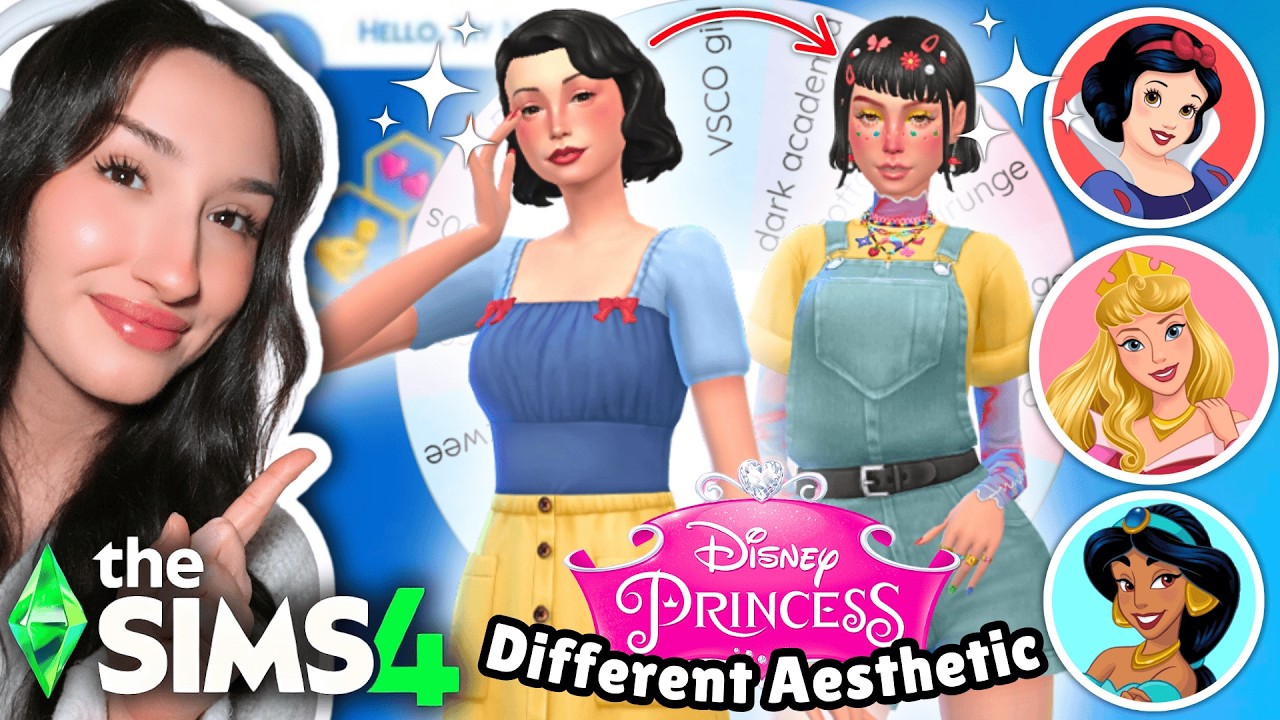 I let a wheel decide the Disney Princesses Aesthetics in The Sims 4