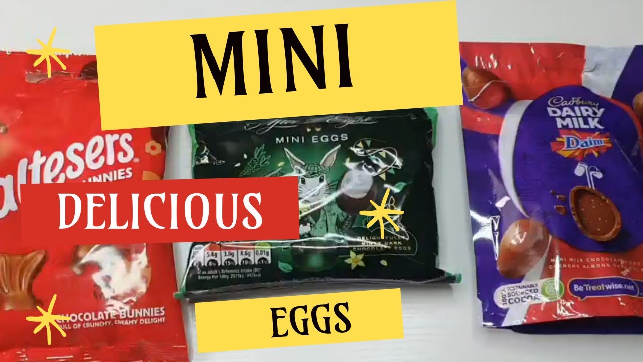 ASMR. Yummy sweets.Chocolates. Easter mini eggs unwrapping.Daim, After Eight, Maltesers Mini Bunnies