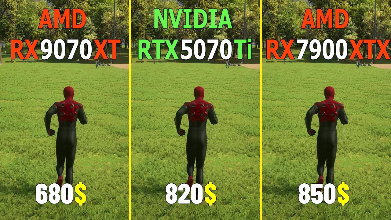 Test RX 9070 XT vs RTX 5070 Ti vs RX 7900 XTX Test  10 GAMES Native - RT - DLSS/FSR