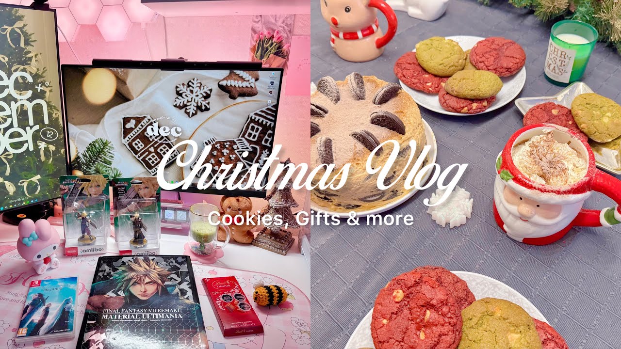 Christmas Vlog 🎄- Cookies, Gifts & Playing Crisis Core FF7🪽