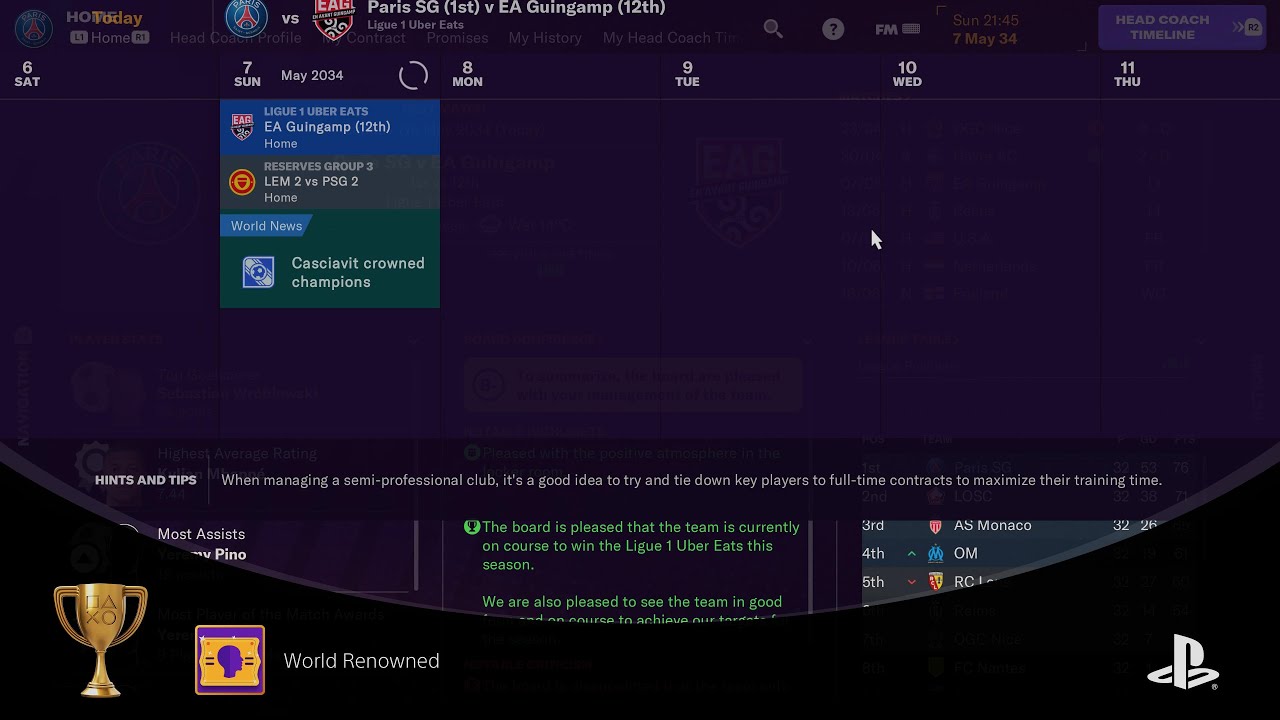 Football Manager 2024 Console Edition - World Renowned Trophy