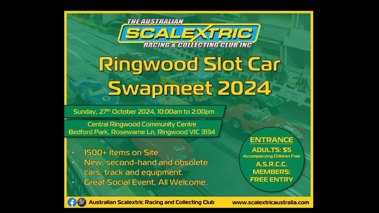 Scalextric Swap meet in Ringwood , Melbourne. Lots of Slot cars Models kits and heaps more Oct 2024