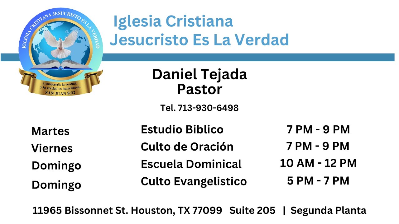 Pastor Daniel Tejada (Tema: Dios Hizo a Eva Para Adan)