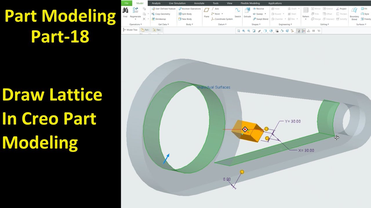#18 Creo Part Modeling- Applications of Lattice Command