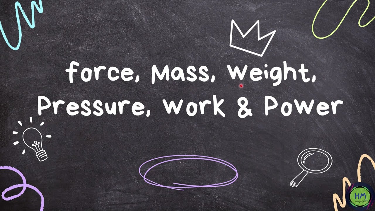 Define Force || Mass || Weight || Pressure || Work || Power || With Examples