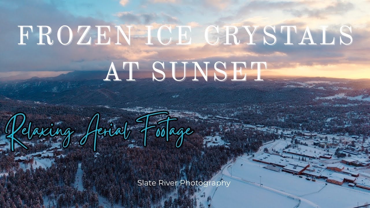 Floating Ice Crystals at Sunset | Relaxing Winter Mountain Aerial Footage