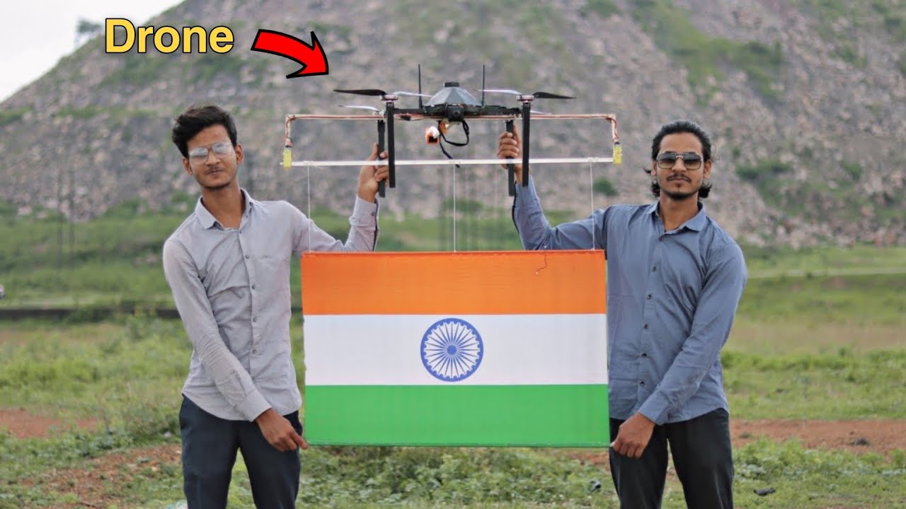 Drone 🇮🇳 flag hosting in the sky by Hi Tech xyz Part 1
